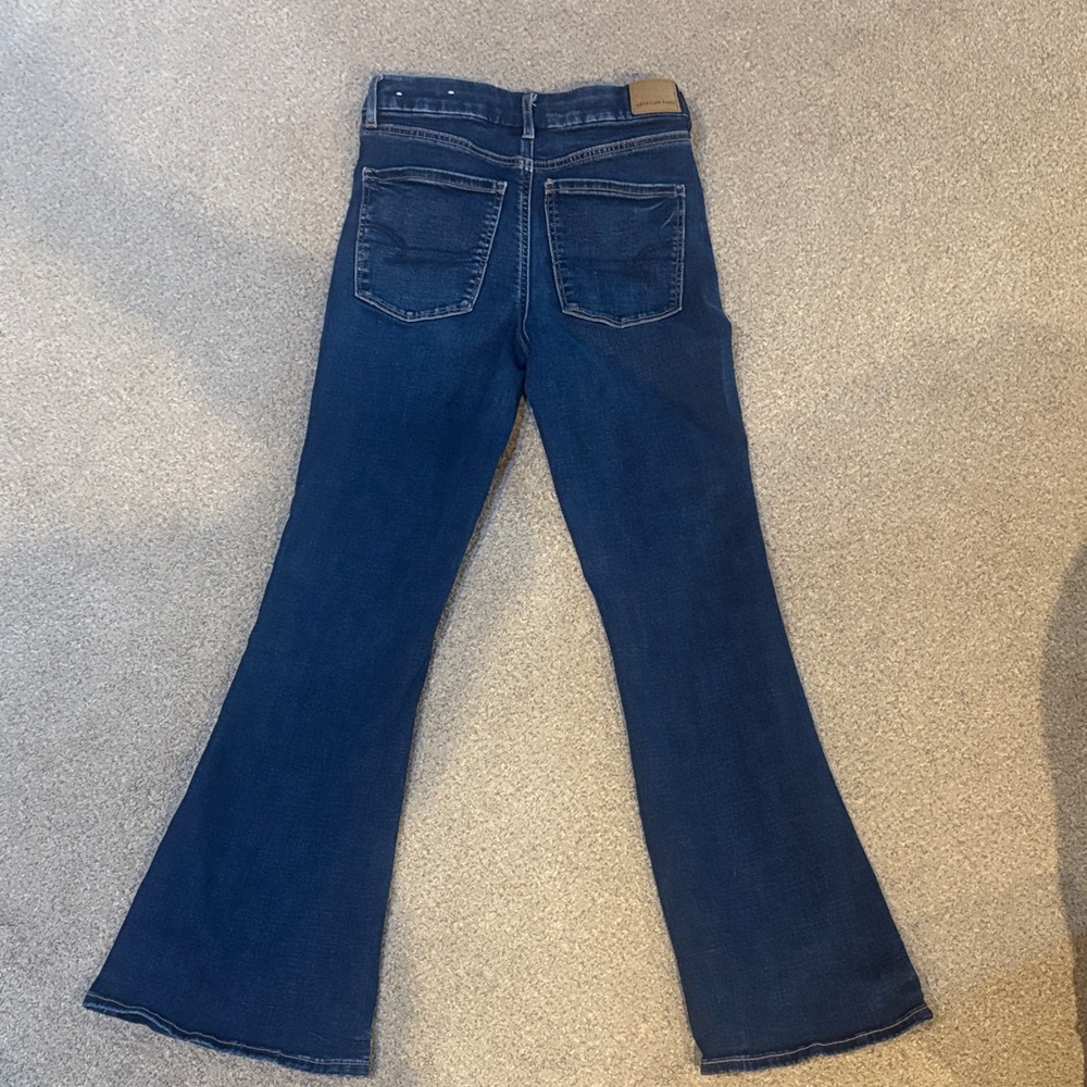 American Eagle Outfitters Dark Blue Curvy super high-rise Flare - Picture 5 of 6